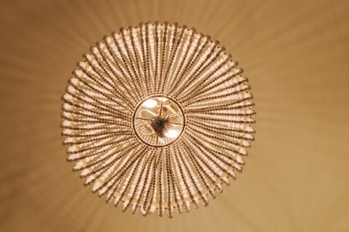 Photo starburst gold pendant light