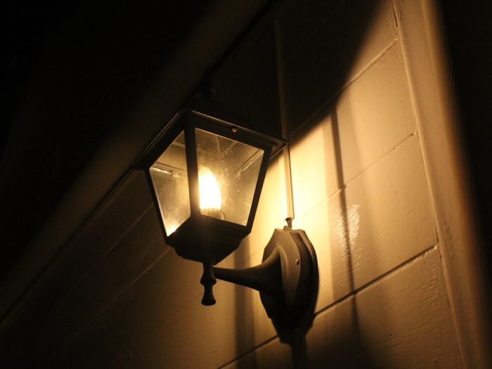Photo copper lantern wall lamp