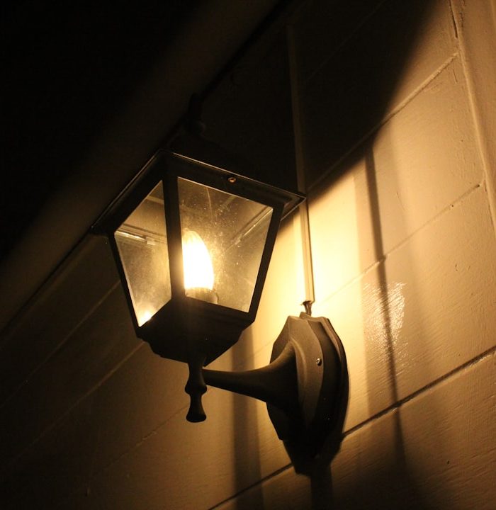 Photo copper lantern wall lamp