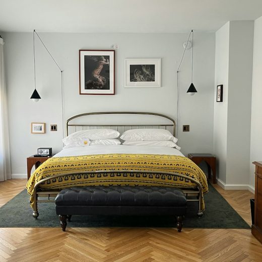 Photo candle linear suspension light cozy bedroom