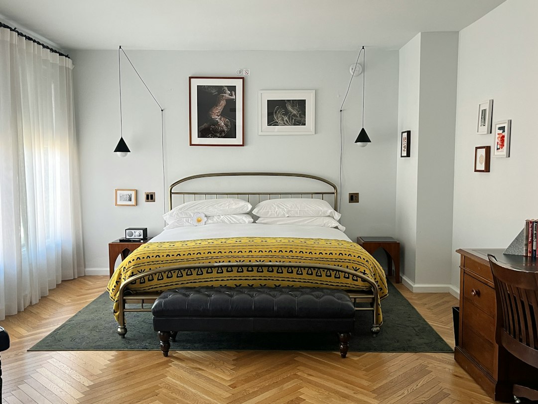 Photo candle linear suspension light cozy bedroom